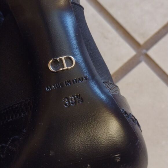 Dior black heel lace up peeptoe heeled leather bootie box stiletto Italy size 9 - Picture 9 of 14